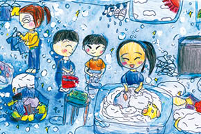 「朝日新聞 子ども広告2024」にて子どもたちが描いた作品がウタマロの広告になりました！