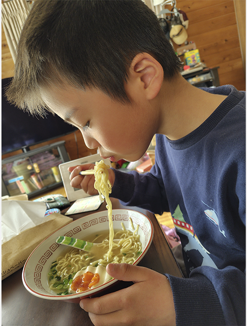 どんぶりのまま。