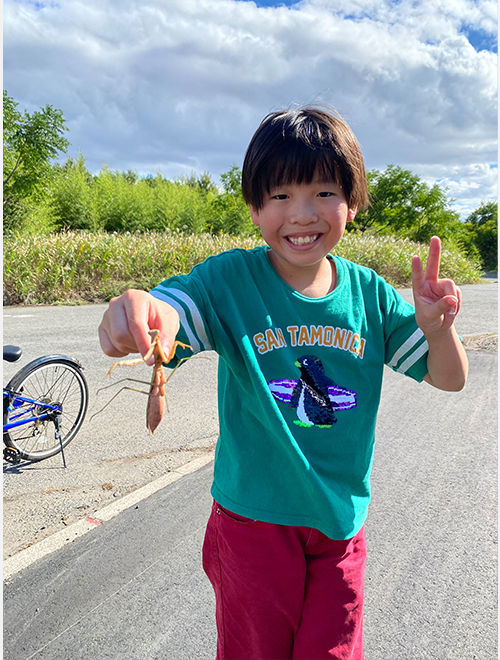 秋はサイクリングにオオカマキリだぁ。